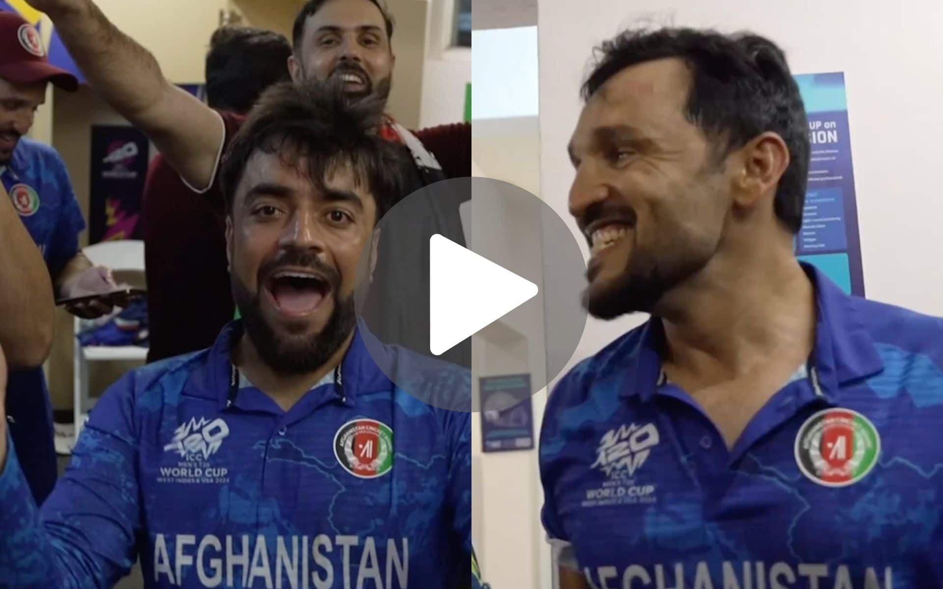 [Watch] Rashid Khan, Gulbadin Naib & Co's Wild Afghani Celebration Inside Dressing Room Goes Viral